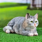 Садовая фигура "Кот" серый, 25x12x9см - фото 300220824