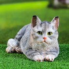 Садовая фигура "Кот" серый, 25x12x9см - Фото 2