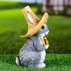 Садовая фигура из полистоуна «Зайка в соломенной шляпе с бабочкой», 19×12×14 см, МИКС - Фото 11