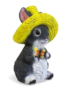 Садовая фигура из полистоуна «Зайка в соломенной шляпе с бабочкой», 19×12×14 см, МИКС - Фото 8