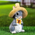 Садовая фигура из полистоуна «Зайка в соломенной шляпе с бабочкой», 19×12×14 см, МИКС - Фото 10