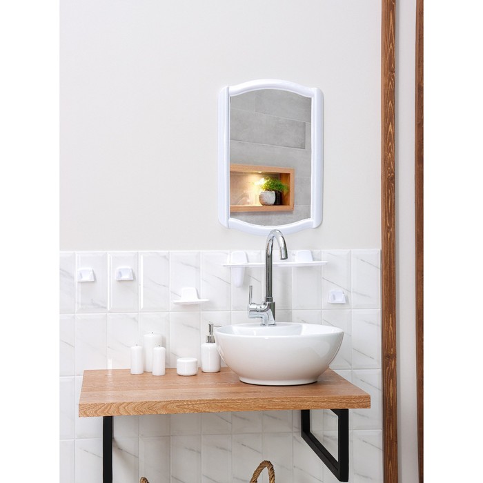 Набор для ванной комнаты, цвет белый - фото 1886165057
