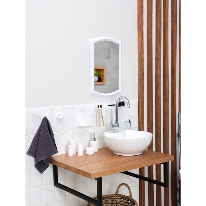 Набор для ванной комнаты, цвет белый - фото 1886165058