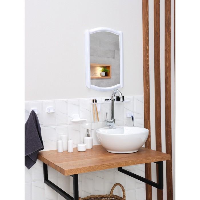 Набор для ванной комнаты, цвет белый - фото 1886165061