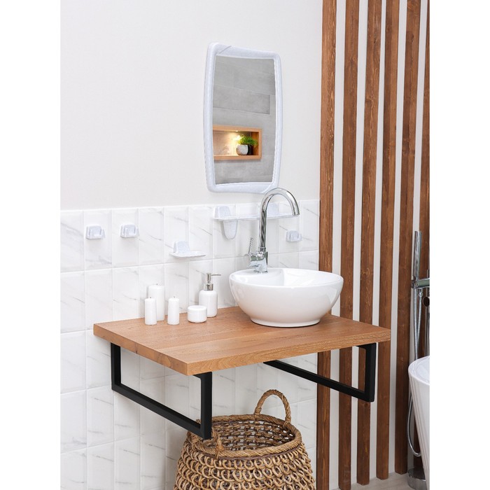 Набор для ванной комнаты, цвет белый мрамор - фото 1884709110