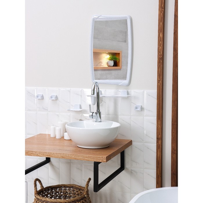 Набор для ванной комнаты, цвет белый мрамор - фото 1884709111