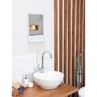 Зеркало с полочкой для ванной комнаты Tokyo, пластик, белый мрамор - Фото 2