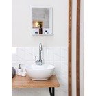 Зеркало с полочкой для ванной комнаты Tokyo, пластик, белый мрамор - Фото 3