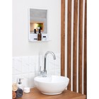 Зеркало с полочкой для ванной комнаты Tokyo, пластик, белый мрамор - Фото 4