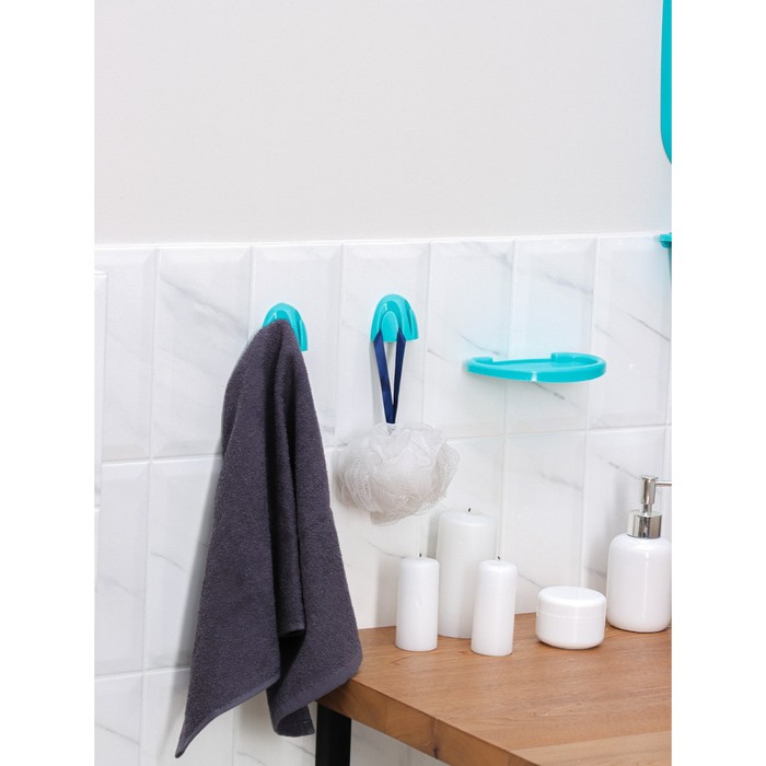 Набор для ванной комнаты Optima, цвет бирюзовый - фото 1906783462