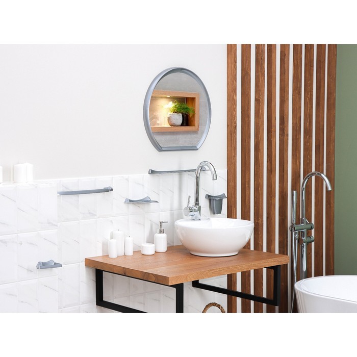Набор для ванной комнаты Verona, цвет металлик - фото 1884709132