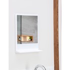 Зеркало с полочкой для ванной комнаты Tokyo, пластик, снежно-белый - Фото 2