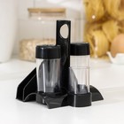 Набор для специй пластиковый BEROSSI «Рондо. Презент», 3 шт., на подставке с салфетницей, чёрный - Фото 3