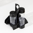 Набор для специй пластиковый BEROSSI «Рондо. Презент», 3 шт., на подставке с салфетницей, чёрный - Фото 4