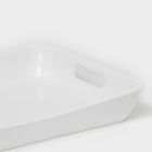 Поднос с ручками BEROSSI «Рондо», пластик, 42.2×28.2×5.2 см, белый - Фото 2