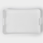 Поднос с ручками BEROSSI «Рондо», пластик, 42.2×28.2×5.2 см, белый - Фото 3