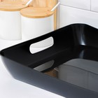 Поднос с ручками BEROSSI «Рондо», пластик, 42.2×28.2×5.2 см, черный - Фото 3