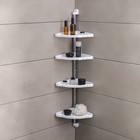 Полка угловая «Элансия», 24×24×98.2 см, 4-х ярусная, белая - Фото 1