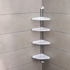 Полка угловая «Элансия», 24×24×98.2 см, 4-х ярусная, белая - Фото 2