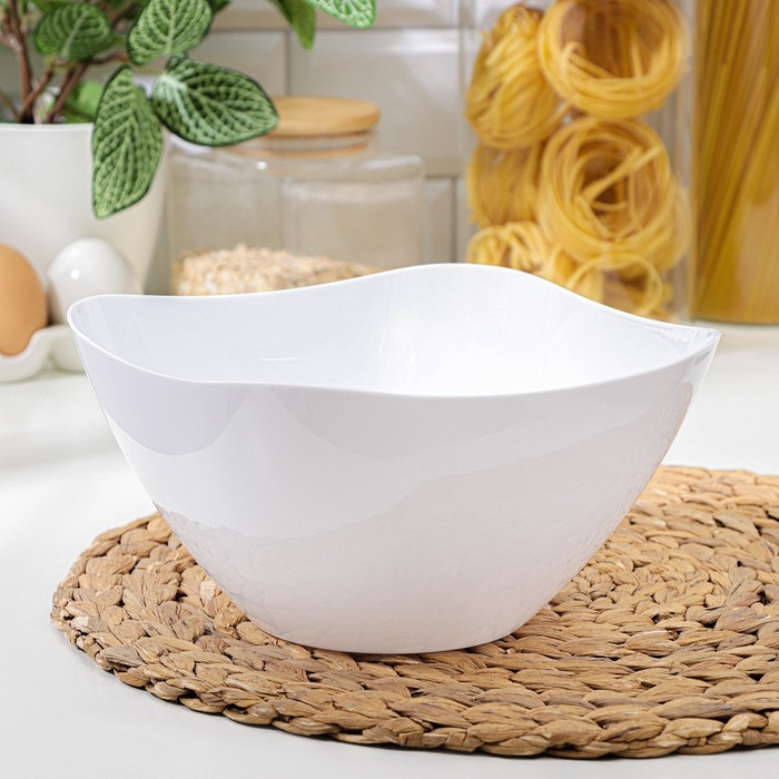 Салатник пластиковый BEROSSI «Рондо», 2 л, белый - Фото 1