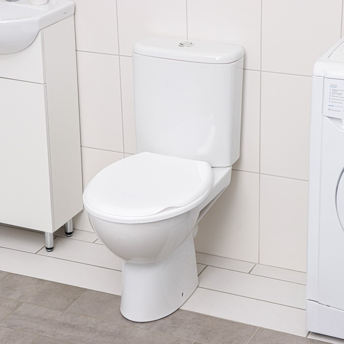 Сиденье для унитаза с крышкой, снежно-белое - Фото 1