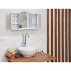 Шкафчик зеркальный для ванной комнаты «Арго», подвесной, белый мрамор - Фото 6