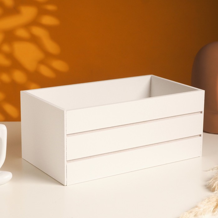 Подарочный ящик, 25×14×11 см, деревянный, белый - Фото 1