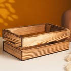 Подарочный ящик, 26×16×10 см, деревянный, цвет обожжённое дерево - Фото 1