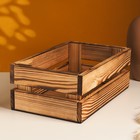 Подарочный ящик, 26×16×10 см, деревянный, цвет обожжённое дерево - Фото 2