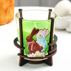 Свеча пасхальная в стакане ароматическая "Пасхальный кролик", 10х9,5 см, 290 г, яблоко - фото 9615349