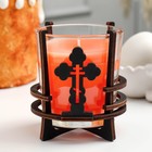 Свеча пасхальная в стакане ароматическая "Православный крест", 10х9,5 см, 290 г, цитрус - фото 321322621