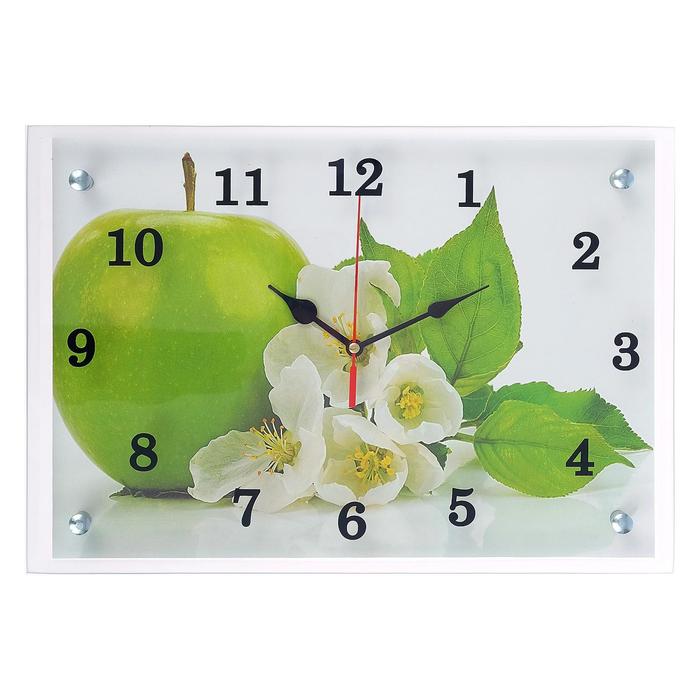 Часы настенные, серия: Кухня, "Яблоко", 25х35  см - фото 1905333985