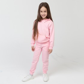 Костюм для девочки (толстовка/брюки), цвет розовый, рост 98