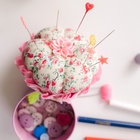 Игольница со шкатулкой для хранения мелочей, 8×7.8×7.8 см, цвет розовый - Фото 10