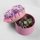 Игольница со шкатулкой для хранения мелочей, 8×7.8×7.8 см, цвет розовый - Фото 5