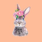 Термотрансфер «Заяц с цветами», 5,3 × 9,8 см - Фото 3