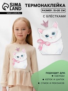 Термонаклейка с блёстками «Кошка принцесса», 15×20 см - Фото 1