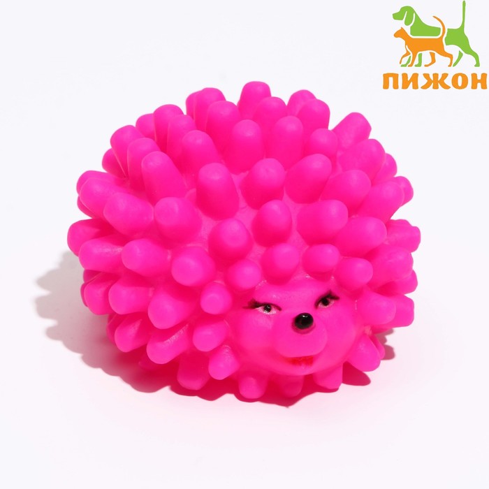 Игрушка пищащая "Ёжик" малый для собак, 6,5 см, розовая - Фото 1