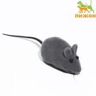 Мышь бархатная, 6 см, серая - Фото 1