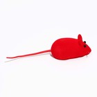 Мышь бархатная, 6 см, красная - Фото 2