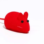Мышь бархатная, 6 см, красная - фото 6556908