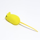 Мышь бархатная, 6 см, жёлтая - Фото 3