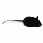 Мышь бархатная, 6 см, чёрная - фото 6556915