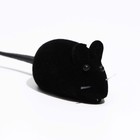Мышь бархатная, 6 см, чёрная - фото 6556917
