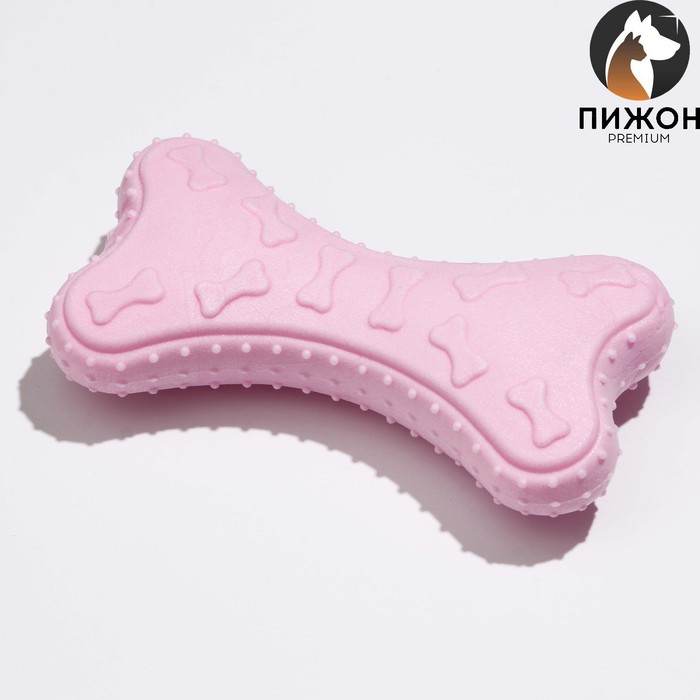 Игрушка плавающая "Косточки" Пижон Premium, вспененный TPR, 10,5 х 5,5 х 2 см, розовая - Фото 1