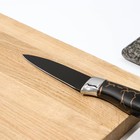 Нож кухонный Доляна «Энергия», овощной, лезвие 8,5 см, цвет чёрный - Фото 3