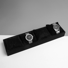 Подставка для часов, браслетов QF, флок, 4 места, 33×8×3,5 см, цвет чёрный - Фото 4