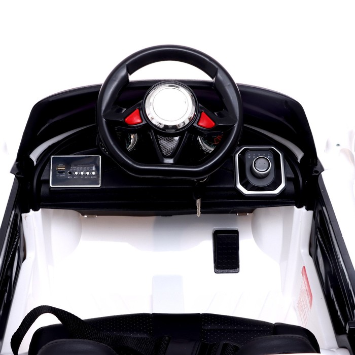 Электромобиль Spyder, кожаное сидение, EVA колеса, цвет белый - фото 1907391428