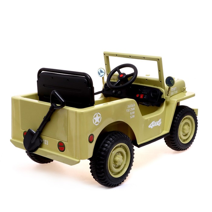 Электромобиль «Джип», кожаное сидение, EVA колеса, цвет зелёный - фото 1927849956