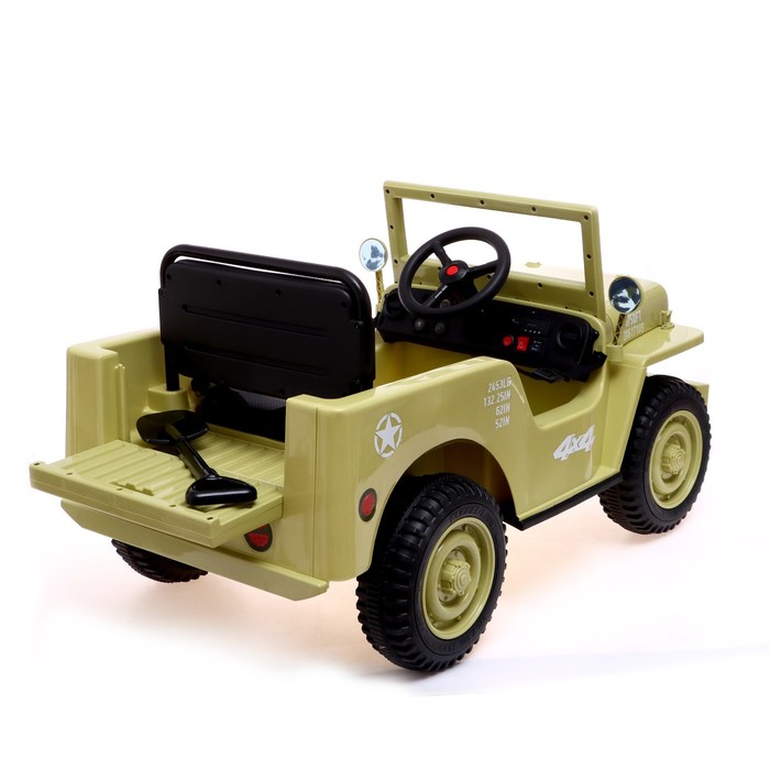 Электромобиль «Джип», кожаное сидение, EVA колеса, цвет зелёный - фото 1907391439
